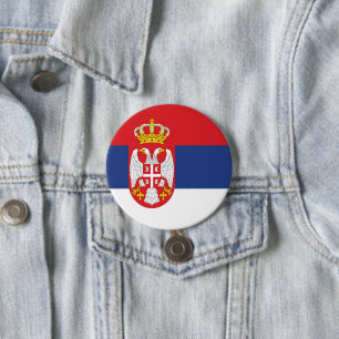 Chapa Redonda De 7 Cm Bandera de Serbia
