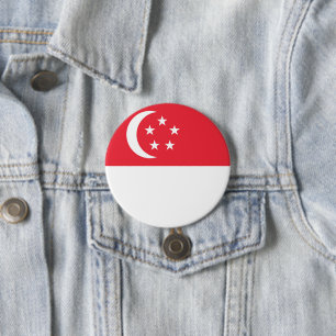 Chapa Redonda De 7 Cm Bandera de Singapur