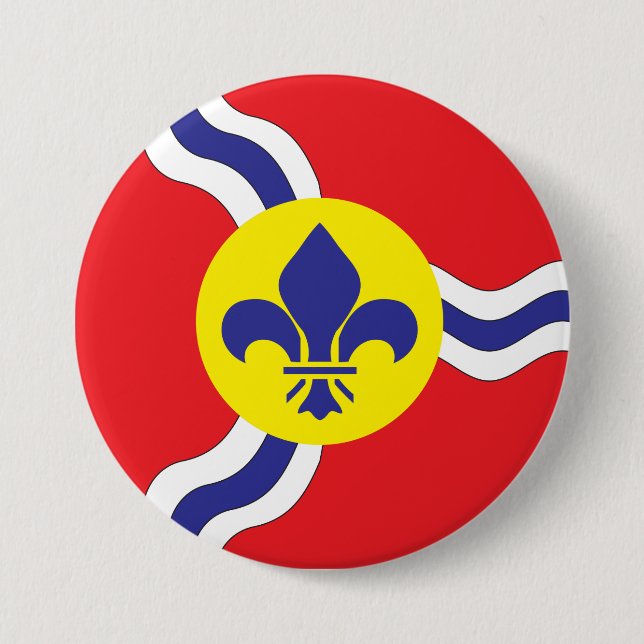Chapa Redonda De 7 Cm Bandera de St. Louis (Anverso)