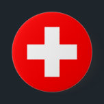 Chapa Redonda De 7 Cm Bandera de Suiza<br><div class="desc">Bandera de Suiza</div>