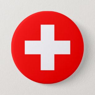 Chapa Redonda De 7 Cm Bandera de Suiza