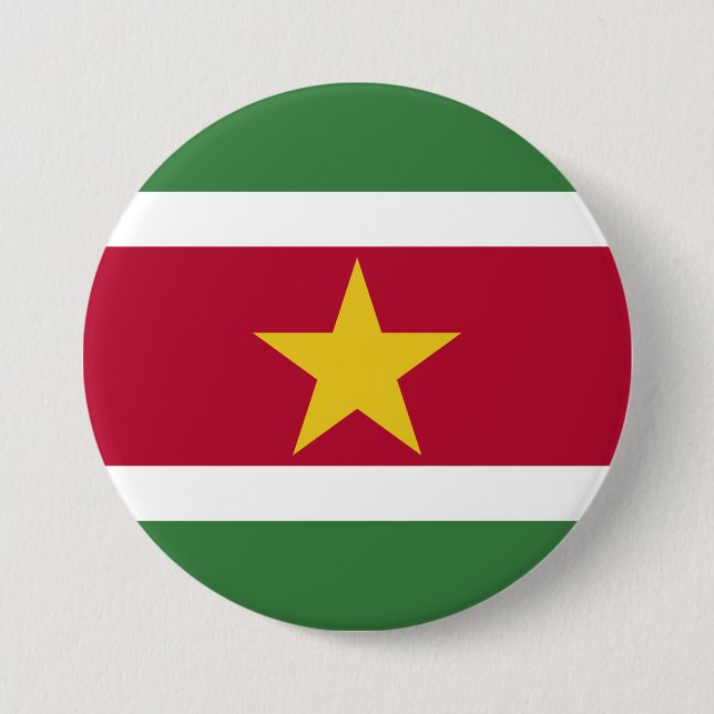 Chapa Redonda De 7 Cm Bandera de Surinam (Anverso)