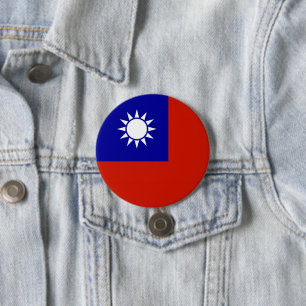 Chapa Redonda De 7 Cm Bandera de Taiwán