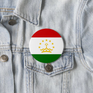 Chapa Redonda De 7 Cm Bandera de Tayikistán