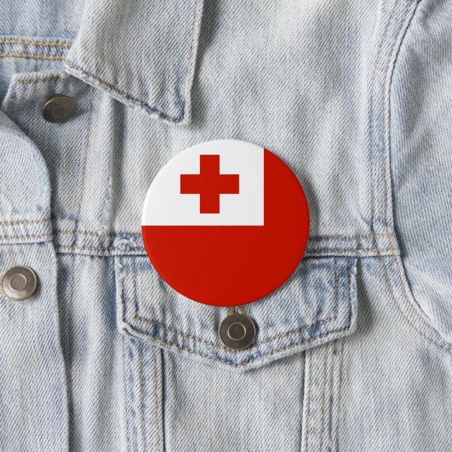 Chapa Redonda De 7 Cm Bandera de Tonga (In situ)