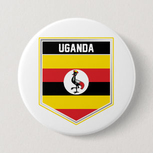Chapa Redonda De 7 Cm Bandera de Uganda