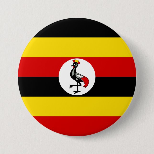 Chapa Redonda De 7 Cm Bandera de Uganda (Anverso)
