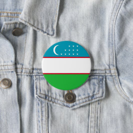 Chapa Redonda De 7 Cm Bandera de Uzbekistán