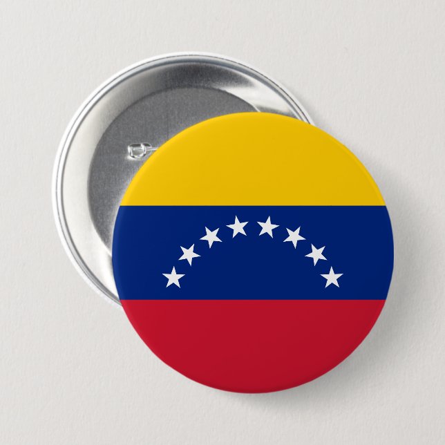 Chapa Redonda De 7 Cm Bandera de Venezuela personalizada (Anverso y reverso)
