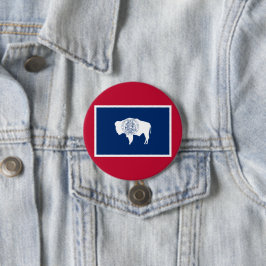Chapa Redonda De 7 Cm Bandera de Wyoming