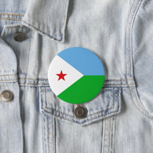 Chapa Redonda De 7 Cm Bandera de Yibuti