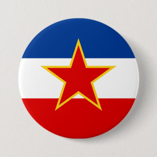 Chapa Redonda De 7 Cm Bandera de Yugoslavia