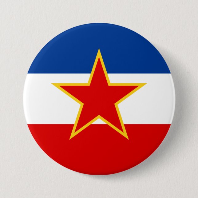 Chapa Redonda De 7 Cm Bandera de Yugoslavia (Anverso)