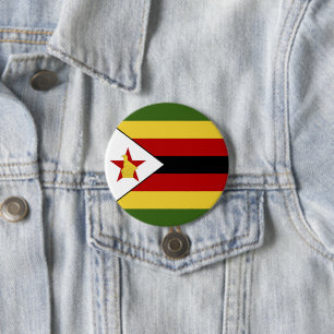 Chapa Redonda De 7 Cm bandera de Zimbabue