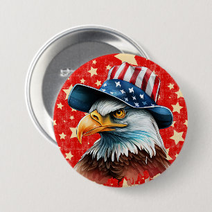 Chapa Redonda De 7 Cm Bandera del águila americana