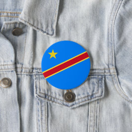 Chapa Redonda De 7 Cm Bandera del Congo