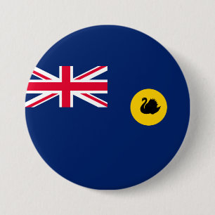 Chapa Redonda De 7 Cm Bandera del Estado de Australia Occidental