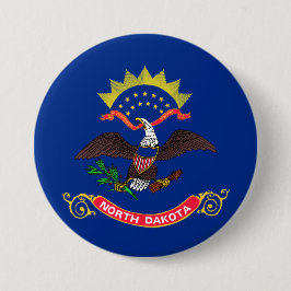 Chapa Redonda De 7 Cm Bandera del estado de Dakota del Norte (Dakotan de
