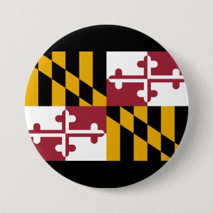 Chapa Redonda De 7 Cm Bandera del Estado de Maryland