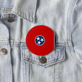 Chapa Redonda De 7 Cm Bandera del estado de Tennessee