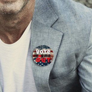 Chapa Redonda De 7 Cm Bandera del lema de la protesta anti trump