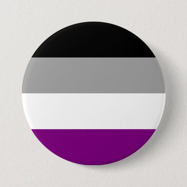 Chapa Redonda De 7 Cm Bandera del Orgullo Asexual (Anverso)