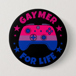 Chapa Redonda De 7 Cm Bandera del Orgullo del videojuego Bisexual Gaymer