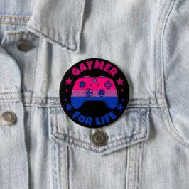 Chapa Redonda De 7 Cm Bandera del Orgullo del videojuego Bisexual Gaymer