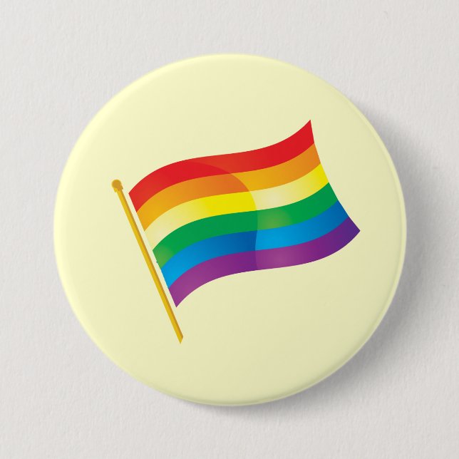 Chapa Redonda De 7 Cm Bandera del orgullo gay (Anverso)