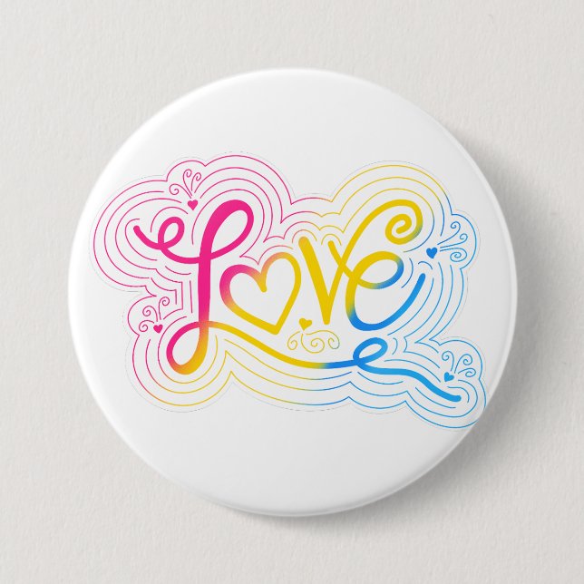 Chapa Redonda De 7 Cm Bandera del Orgullo Gótico Pansexual Letras (Anverso)