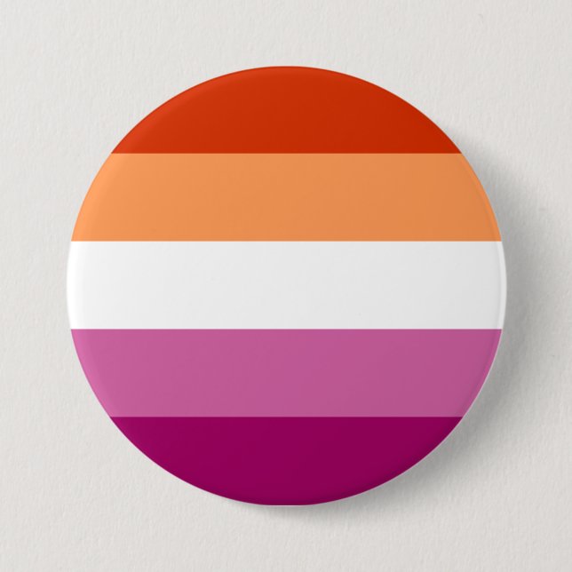 Chapa Redonda De 7 Cm Bandera del Orgullo Lesbiano (Anverso)