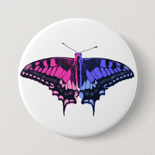 Chapa Redonda De 7 Cm Bandera del Orgullo Omnisexual Mariposa Trasera