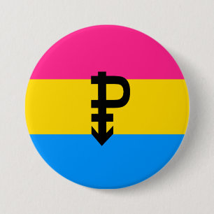 Chapa Redonda De 7 Cm Bandera del Orgullo Pansexual
