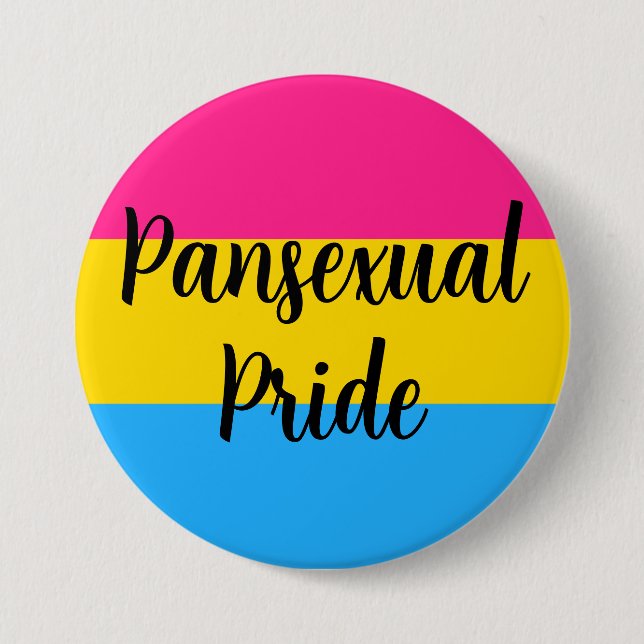 Chapa Redonda De 7 Cm Bandera del Orgullo Pansexual con mensaje (Anverso)