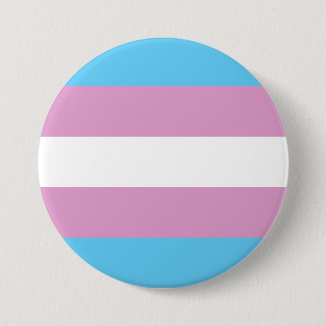 Chapa Redonda De 7 Cm Bandera del Orgullo Trans (Anverso)