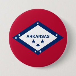 Chapa Redonda De 7 Cm Bandera Estatal de Arkansas
