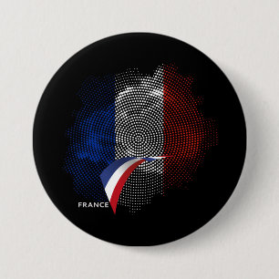 Chapa Redonda De 7 Cm bandera francesa