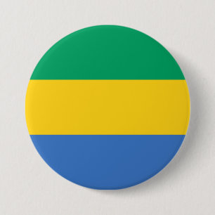 Chapa Redonda De 7 Cm Bandera gabonesa (Gabón)