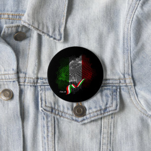 Chapa Redonda De 7 Cm bandera italiana