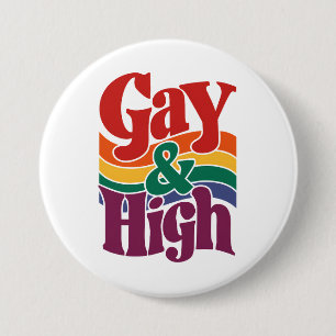 Chapa Redonda De 7 Cm Bandera LGBT Retro Gay y Alto Orgullo