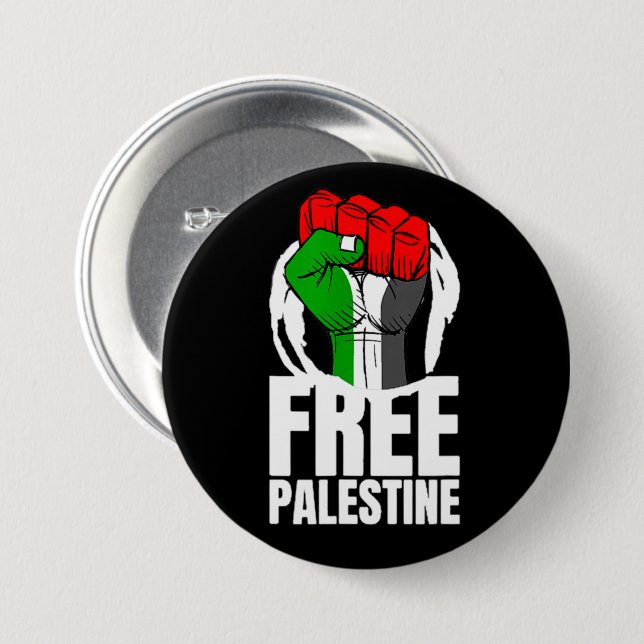 Chapa Redonda De 7 Cm Bandera Palestina Libre Gaza Palestina (Anverso y reverso)