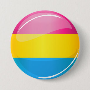 Chapa Redonda De 7 Cm Bandera Pansexual redonda brillante del orgullo