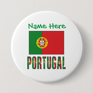 Chapa Redonda De 7 Cm Bandera personalizada de Portugal Patrimonio
