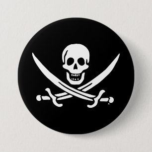 Chapa Redonda De 7 Cm Bandera pirata de Jolly roger