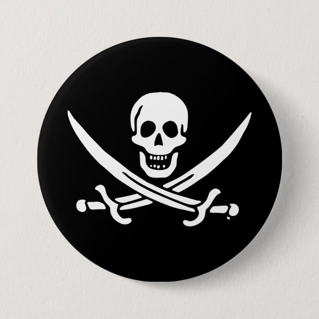 Chapa Redonda De 7 Cm Bandera pirata de Jolly roger (Anverso)