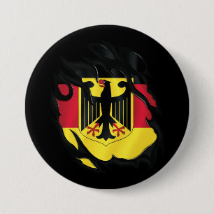 Chapa Redonda De 7 Cm Bandera robada de Alemania