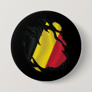 Chapa Redonda De 7 Cm Bandera robada de Bélgica