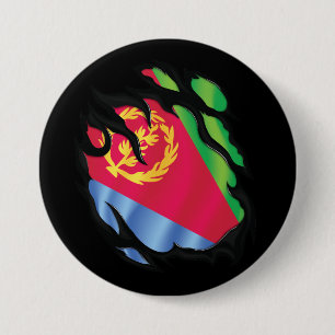 Chapa Redonda De 7 Cm Bandera robada de Eritrea