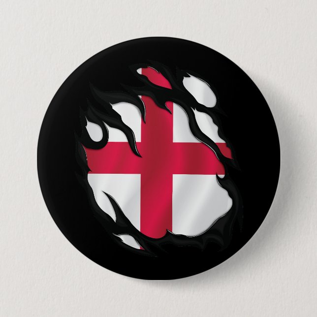 Chapa Redonda De 7 Cm Bandera robada de Inglaterra (Anverso)