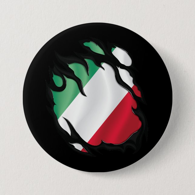 Chapa Redonda De 7 Cm Bandera robada de Italia (Anverso)